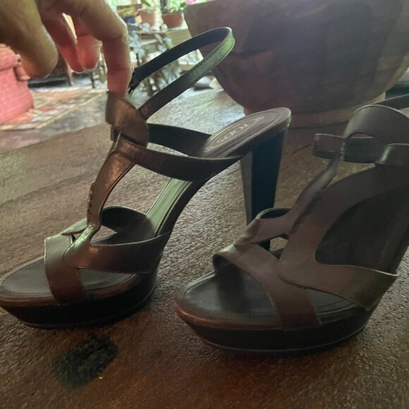 Brown Tods Platform sandals womens size 8.5 - Picture 4 of 5